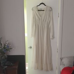 Patrons of Peace Cream Bishop Sleeve Gown